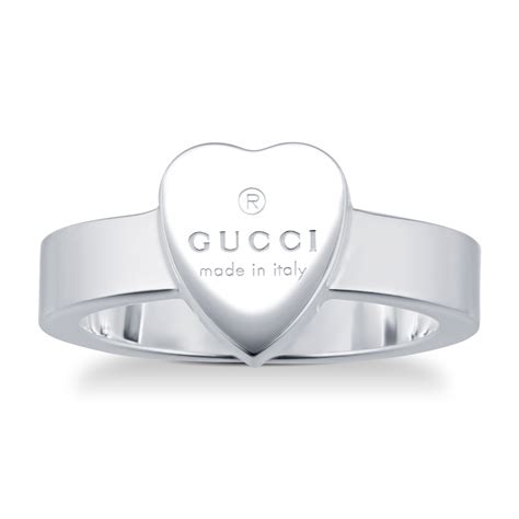 gucci trademark silver heart ring|gucci trademark ring in gold.